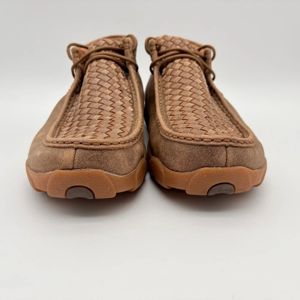 Twisted X Chukka Driving Moc Boots Mens Size 10W Wide Width Tan/Bomber Leather